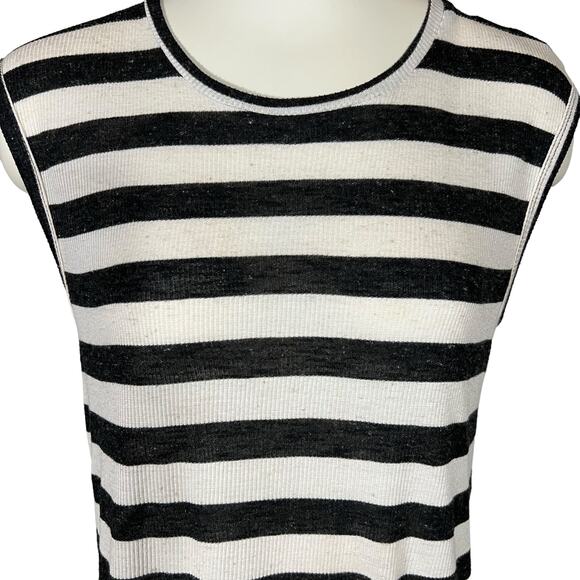 Volcom (M) Lived In Rib Mini Dress Stripe CoverUp Muscle Sleeveless - Picture 3 of 9